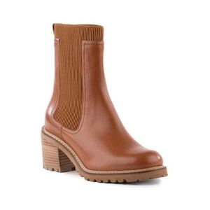 Seychelles Tan Leather Block Heel Chelsea Boot